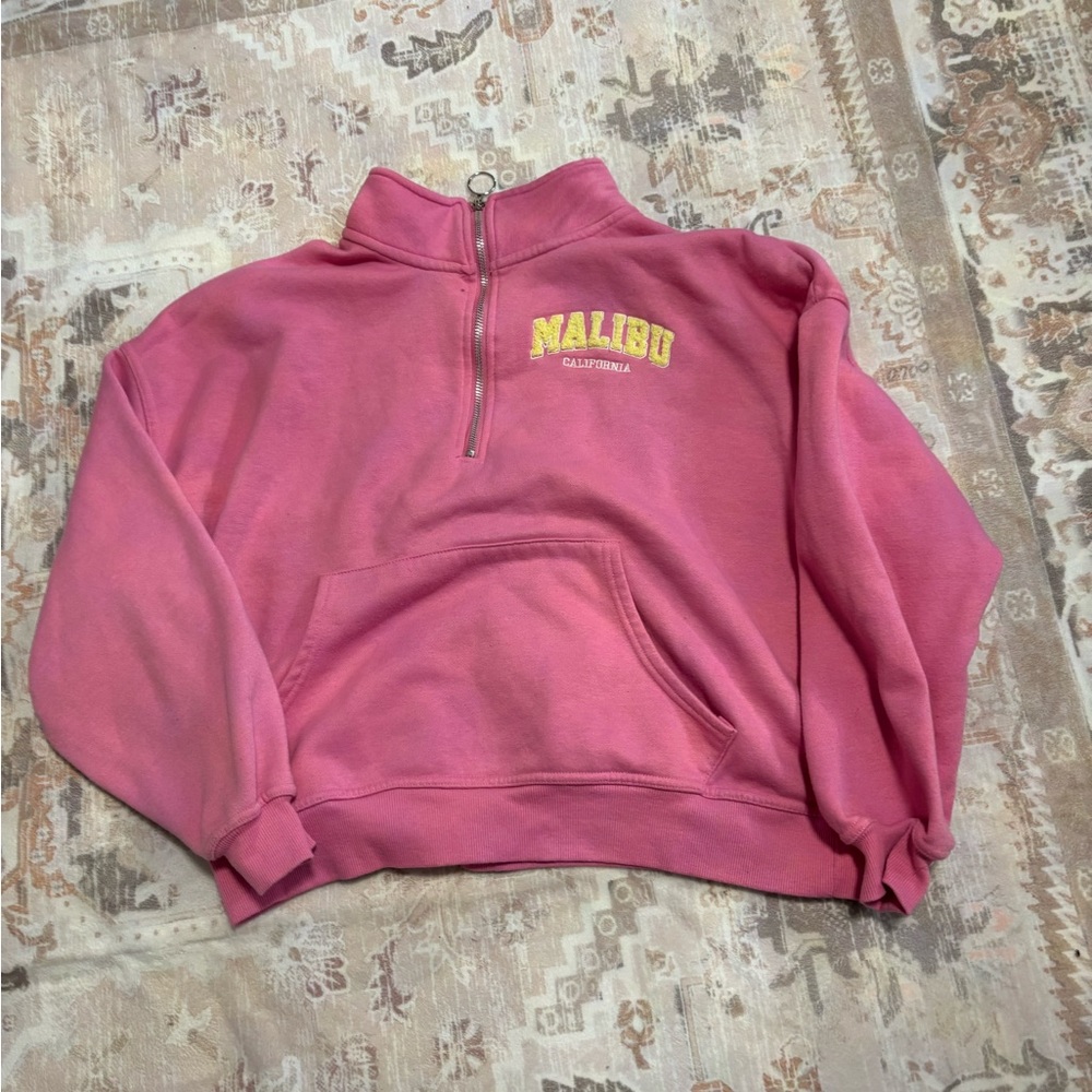 Pink Malibu Half-Zip Sweatshirt